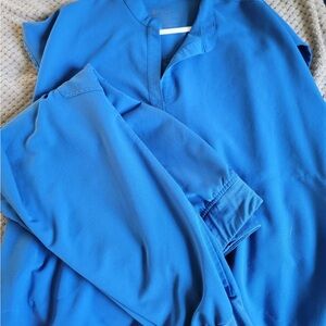 Figs Royal Blue Rafaela Scrub Top and Joggers